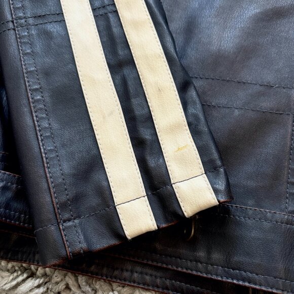 Vintage Faux Leather Motorcycle Jacket | Black Bomber Jacket | Vegan Leather - Picture 14 of 16